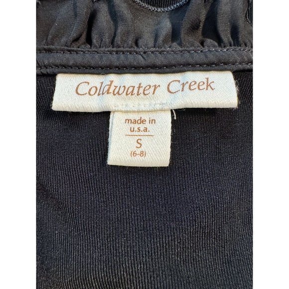 Coldwater Creek Black Ruffle Cardigan Travel Women Size Small - Picture 8 of 11